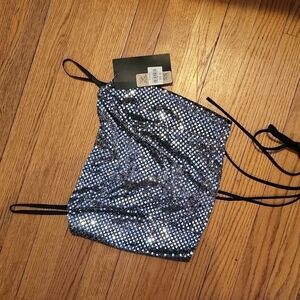 New with tags womens silver corset top size 13/14